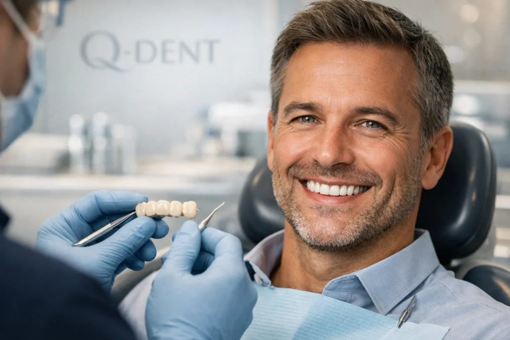 Lucrari protetice dentare in Bucuresti la Q-DENT – coroane dentare si punti