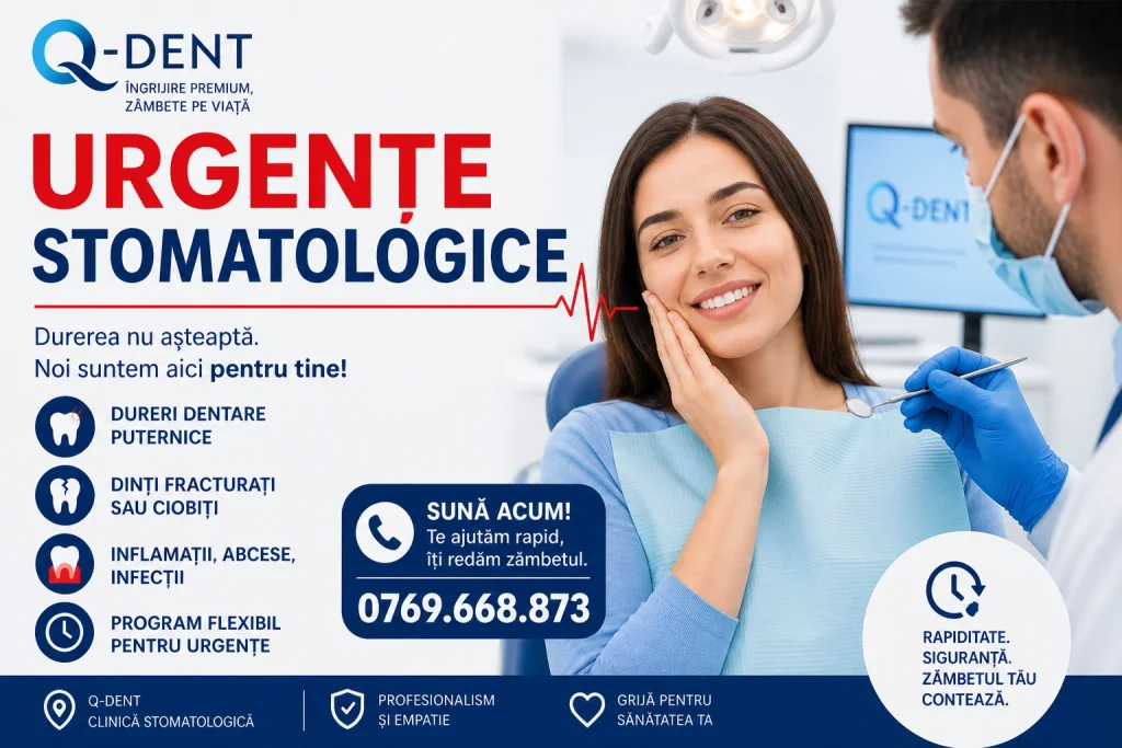 Urgențe stomatologice București – tratament rapid pentru durere dentară la Q-DENT